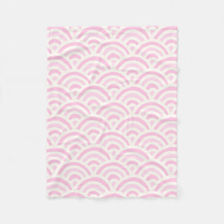 Kawaii Pastel Japanese Seigaiha Pattern Fleece Blanket
