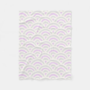 Kawaii Pastel Japanese Seigaiha Pattern Fleece Blanket