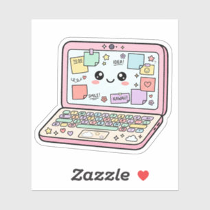 Kawaii Pastel Laptop Study Vibes Sticker