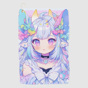 Kawaii Pastel Magical Girl Furry Anime Girl Golf Towel
