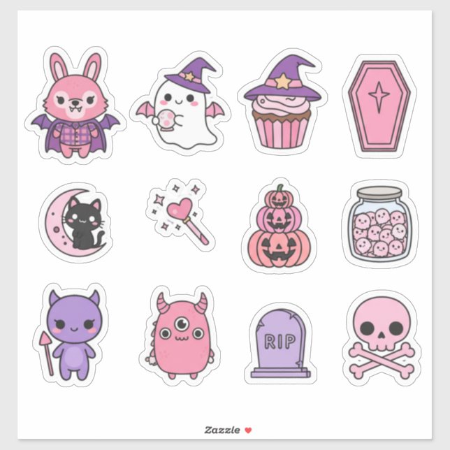 Kawaii Pastel Moonlight Magic Sticker Pack  (Sheet)
