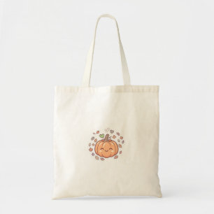 Kawaii Pastel Pumpkin Canvas Tote Bag