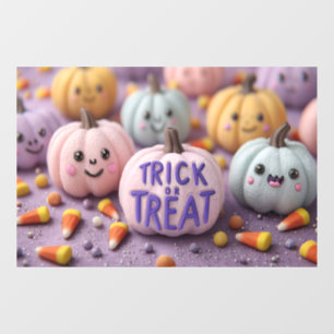 Kawaii Pastel Pumpkins with Trick or Treat Text