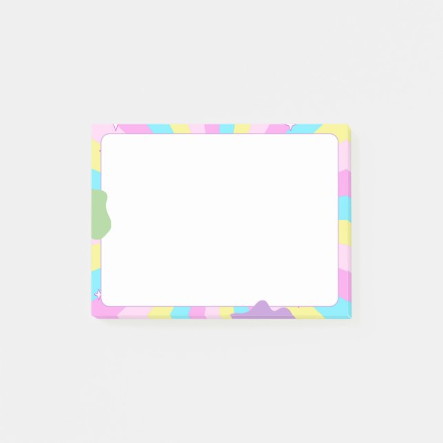 Kawaii Pastel Retro Sunburst Aesthetic  Post-it Notes (Front)