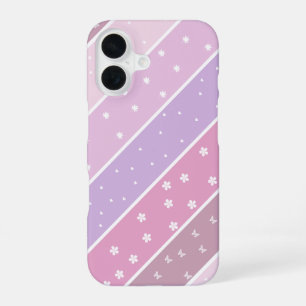 Kawaii Pastel Stripes iPhone 16 Case