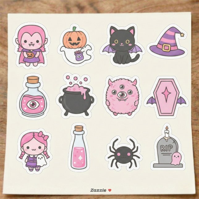 Kawaii Pastel Vampire & Friends Sticker Pack  (Soft shades for your spooky season.)