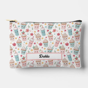 Kawaii Pastries and Hot Choclate Cute Pattern  Accessory Pouch