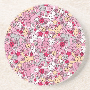 Kawaii pattern coaster