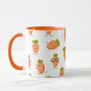 Kawaii pattern of fun carrots mug