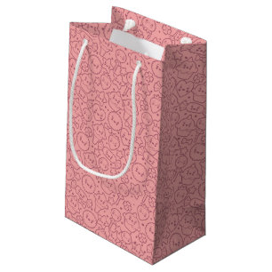 Kawaii pattern with cute cakes small gift bag