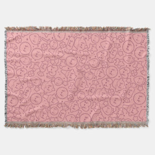 Kawaii pattern with cute cakes throw blanket