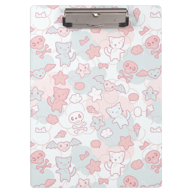 kawaii pattern with doodle clipboard (Front)