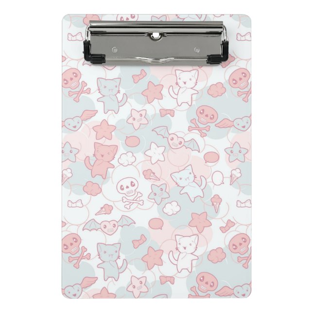 kawaii pattern with doodle mini clipboard (Front)