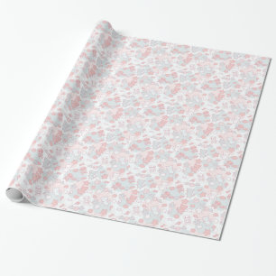 kawaii pattern with doodle wrapping paper