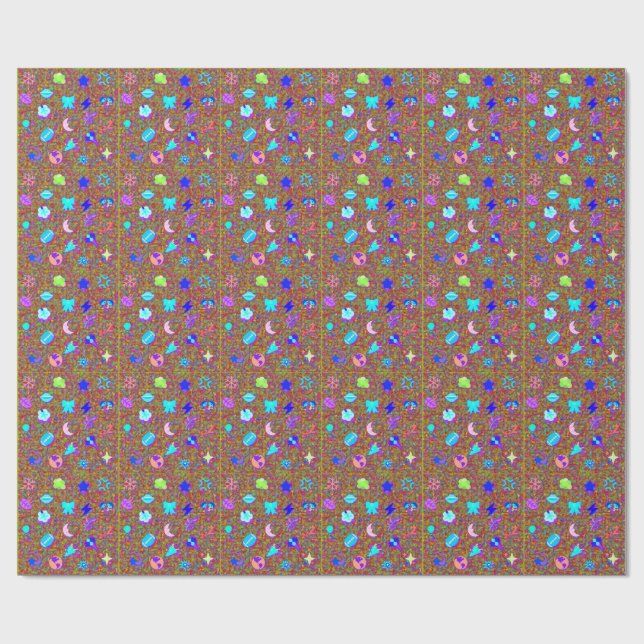  kawaii pattern  wrapping paper (Flat)