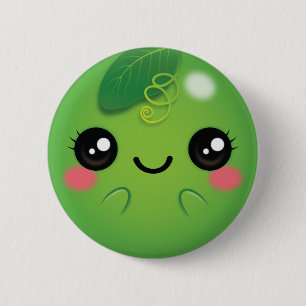 Kawaii Pea 6 Cm Round Badge
