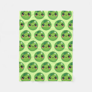 Kawaii Pea Fleece Blanket