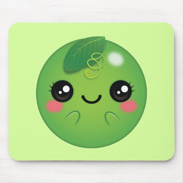 Kawaii Pea Mouse Pad (Front)