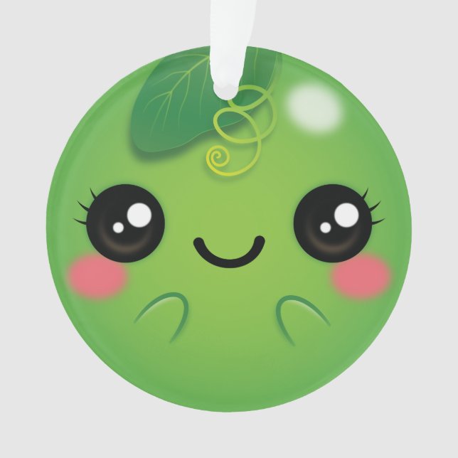 Kawaii Pea Ornament (Front)
