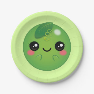 Kawaii Pea Paper Plate