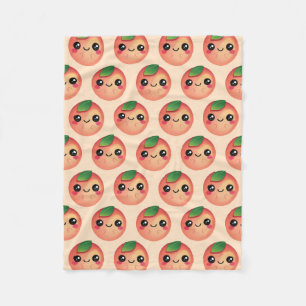 Kawaii Peach Fleece Blanket