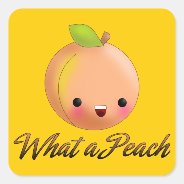 Kawaii Peach Sticker (Front)