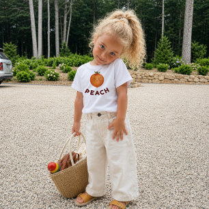 Kawaii Peach Toddler T-Shirt Cute Fruit