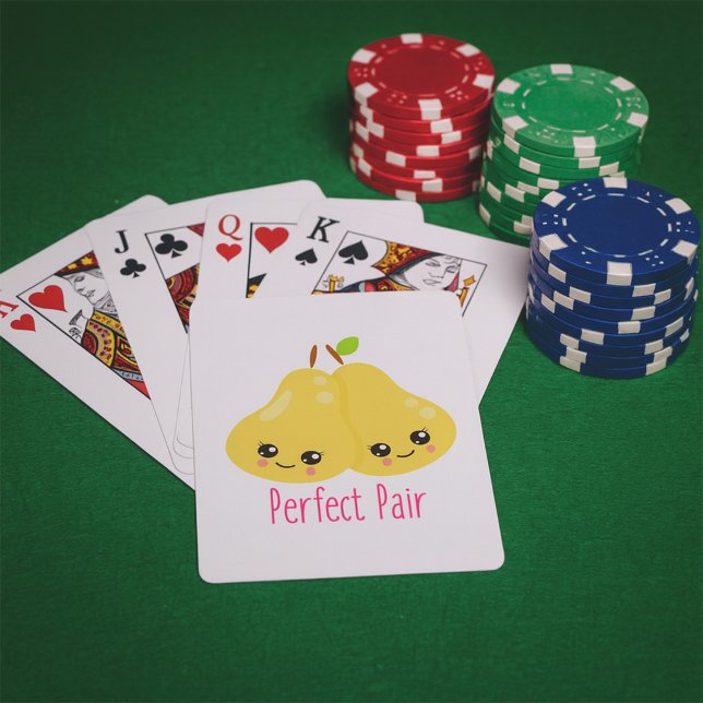 Kawaii Pear Couple Perfect Pair Funny Pun Playing Cards (Creator Uploaded)