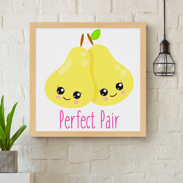 Kawaii Pear Couple Perfect Pair Funny Pun Poster (Creator Uploaded)