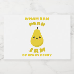 Kawaii Pear Jam Food Label