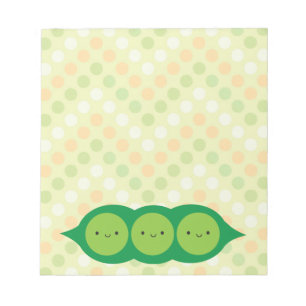 Kawaii Peas in a Pod Notepad