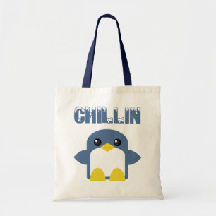 kawaii penguin chillin sweety tweety tote bag