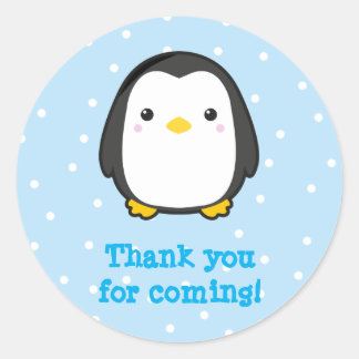 Kawaii Penguin Classic Round Sticker