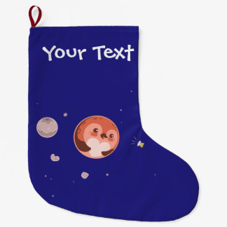 Kawaii Penguin Planet Pluto Large Christmas Stocking