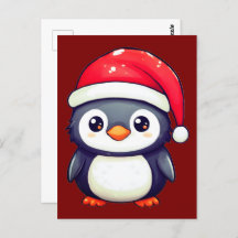 Kawaii Penguin Wearing a Cosy Santa Hat this Xmas!