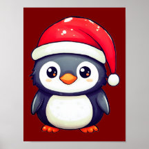 Kawaii Penguin Wearing a Cosy Santa Hat this Xmas!
