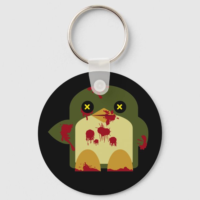 Kawaii Penguin Zombie Gruesome Horror Key Ring (Front)