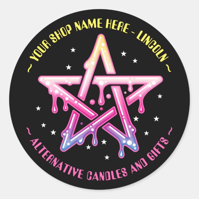  Kawaii Pentagram Witchcraft Gothic Classic Round  Classic Round Sticker (Front)