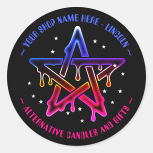 Kawaii Pentagram Witchcraft Gothic Classic Round Sticker