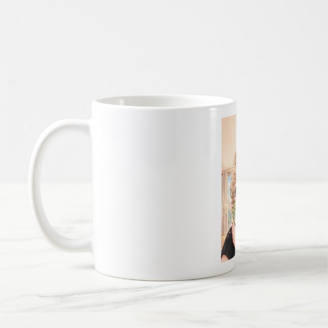 Kawaii Person Mug with Parakeet (Left)