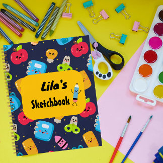 Kawaii Personalised Sketchbook for Kids Notebook