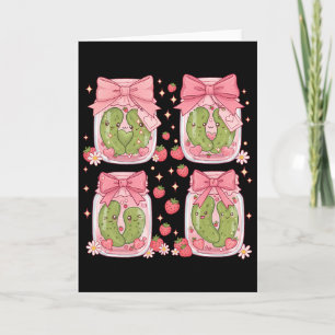 Kawaii Pickle Cute Strawberry Pickles Jar Valentin Card