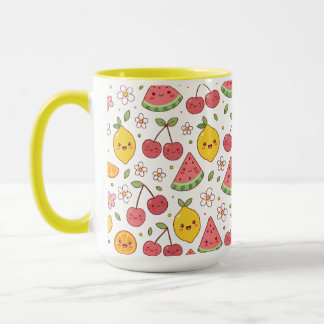 Kawaii Picnic & Fruit Friends Mug