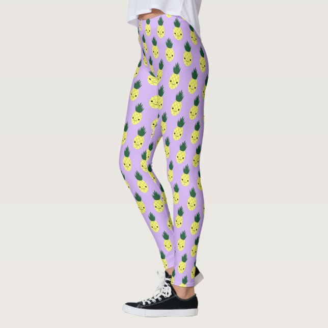 Kawaii Pineapple Pattern" Leggings (Left)