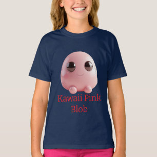 Kawaii Pink Blob — Cute 3D Character  T-Shirt