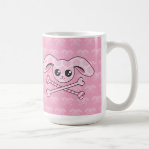 Kawaii Pink Bunny Skull Coffee Mug