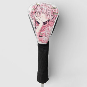 Kawaii Pink Cafe Anime Girl Golf Head Cover