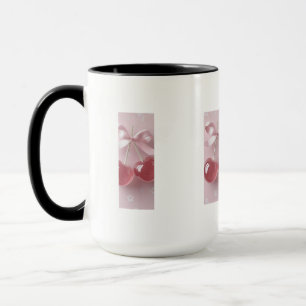 Kawaii Pink Cherries with Satin Bow – Illustration Mug