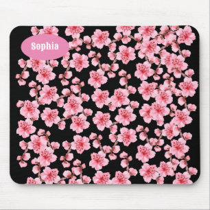 kawaii pink cherry blossoms mouse pad