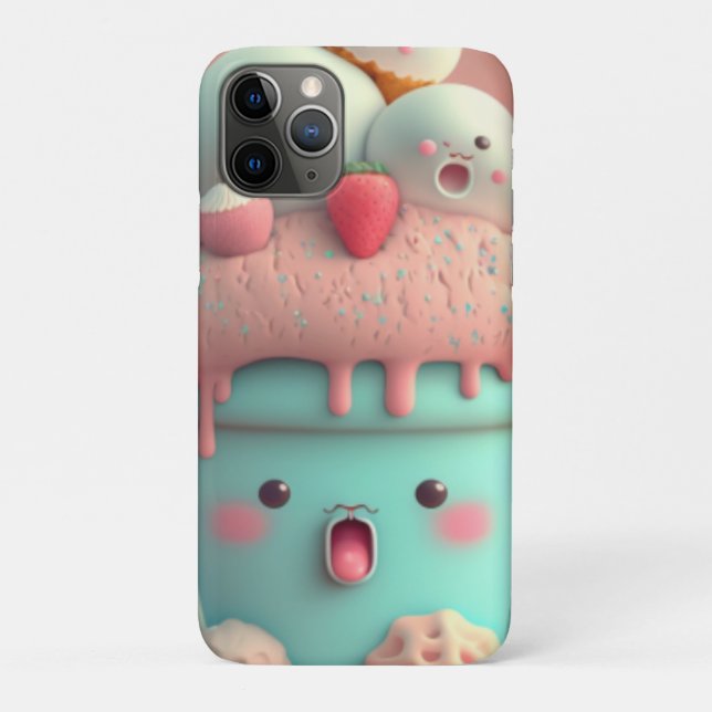 Kawaii pink cute ice cream  notebook Case-Mate iPhone case (Back)